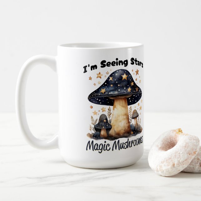 Mug Je vois des étoiles des champignons magiques (Avec donut)