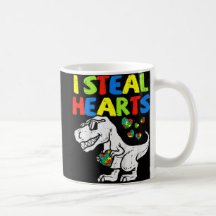 Mug Je vole Coeurs Trex Dinosaur Enfants Garçons Autis