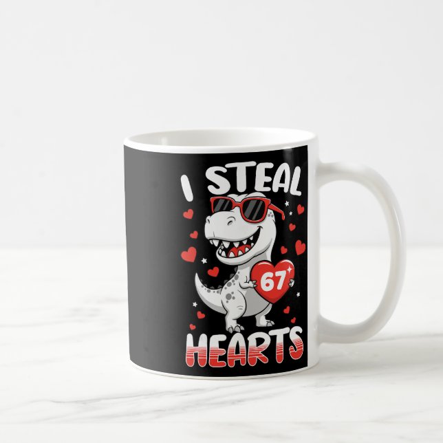Mug Je vole des cœurs 67 Meme Drôle de dinosaure Saint (Droite)