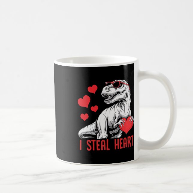 Mug Je vole le cœur T-rex dinosaure Saint-Valentin gar (Droite)