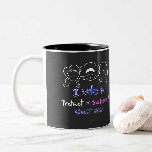 Mug - "Je vote pour protéger nos soeurs !" (Avec donut)