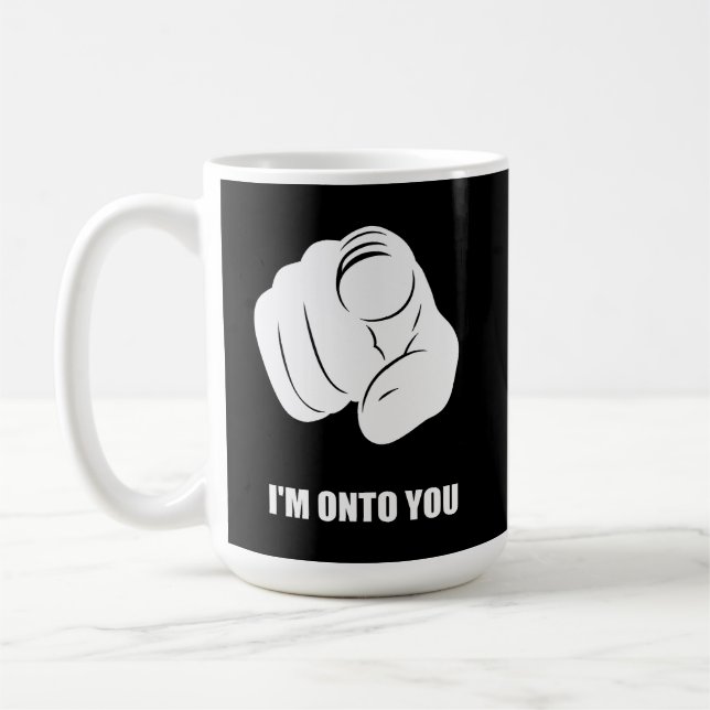 Mug Je Vous Ai À L'Œil - Doigt Pointé, Amusement Ludiq (Gauche)