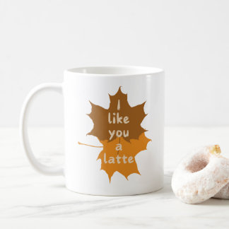 Mug Je vous aime un cadeau d'automne en latte Feuille