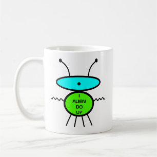 Mug Je vous aliène ? Je café ! (croquis d'aliens) 