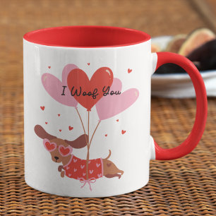Mug Je Vous Emmerde Mignonne Chien Dachshund Coeur Rou