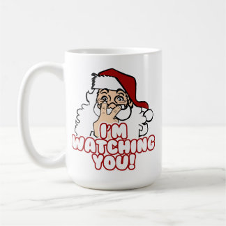 Mug Je vous observe le père noël drôle