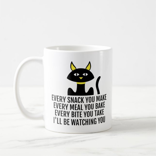 Mug Je vous regarderai mignon chat-jeu (Gauche)