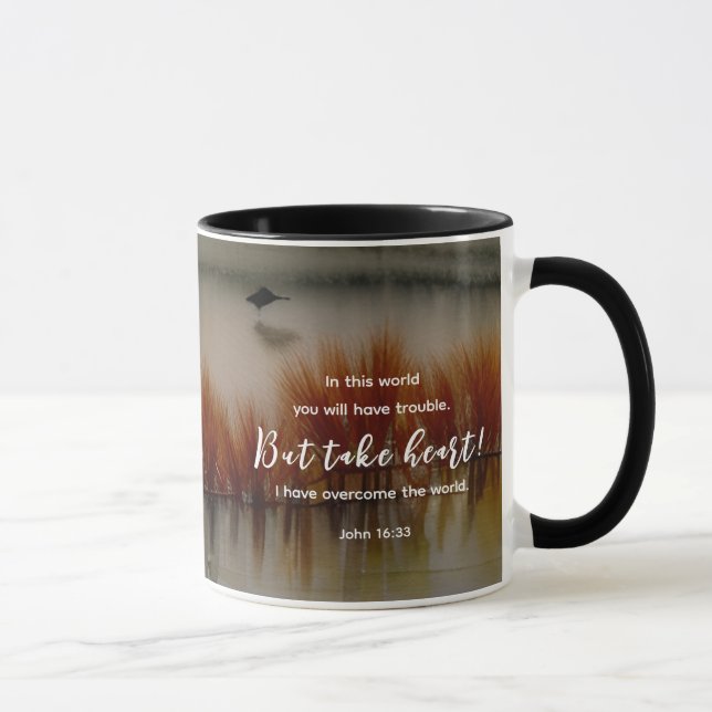 Mug Jean 16:33 J'ai surmonté la Bible Verse Christian (Droite)