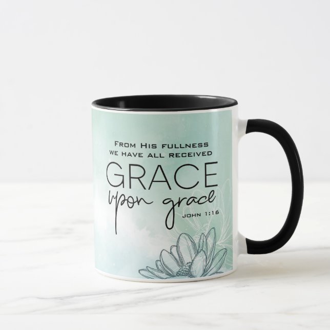 Mug Jean 1:16 Nous avons tous reçu grâce sur grâce (Droite)