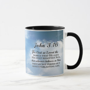 Mug Jean 3:16 Dieu si aimé le monde Croix en bois