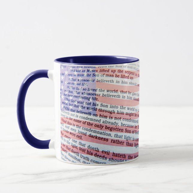 Mug Jean 3:16 et drapeau américain (Gauche)