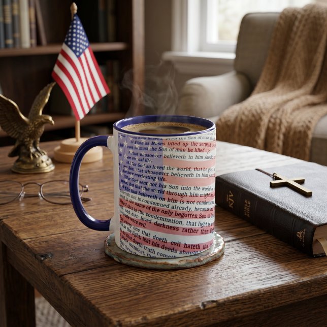 Mug Jean 3:16 et drapeau américain (Créateur téléchargé)