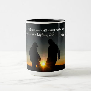 Mug Jean 8:12 Quiconque me suit ne marchera jamais