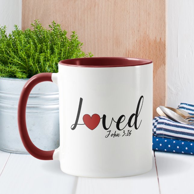 Mug Jean aimé 3:16 Chrétien à deux tons (Loved John 3:16 Two-Toned Christian Mug)