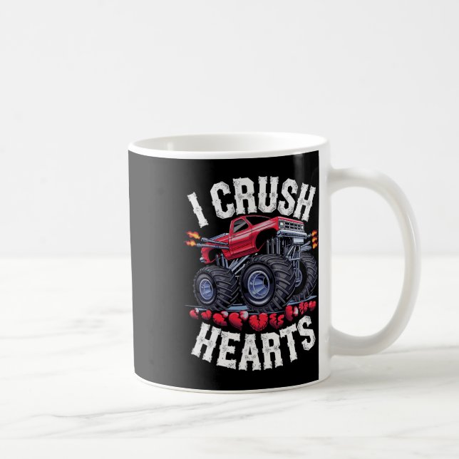 Mug J'écrase Coeurs Monster Truck Funny Valentines Day (Droite)