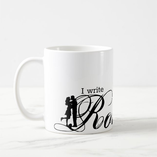 Mug J'écris de la romance, en embrassant (Gauche)