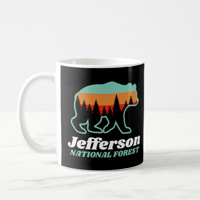 Mug Jefferson National Forest Virginia VA Bear Retro (Gauche)