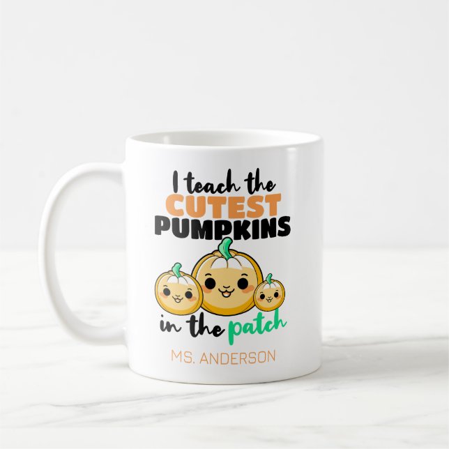 Mug J'Enseigne À L'Enseignant D'Halloween Citrouille L (Gauche)