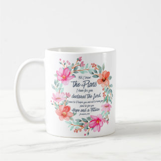 Mug Jeremiah 29:11 Car je connais les Plans Pink Flora