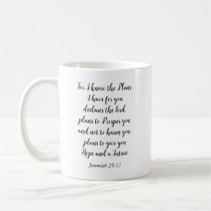 Mug Jeremiah 29:11 Floral Personnaliser