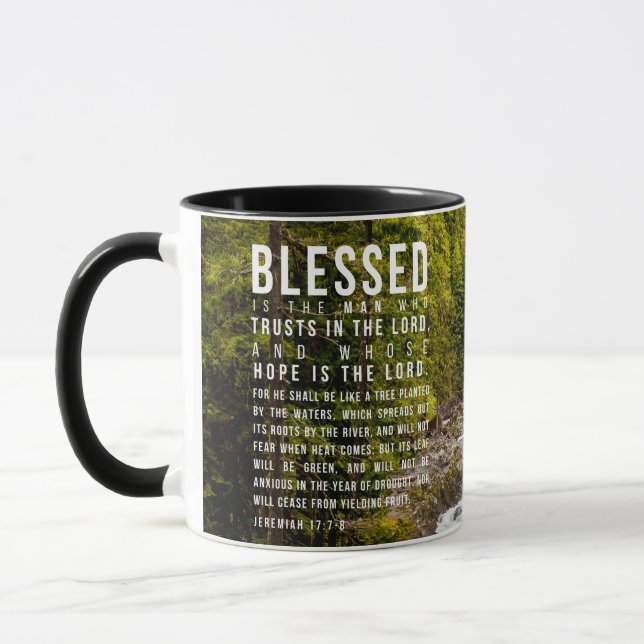 Mug Jérémie 17:7-8 Écriture biblique chrétienne Nature (Gauche)