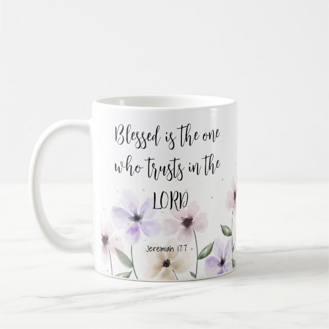 Mug Jérémie 17:7 Confiance dans le Seigneur Écriture F (Gauche)