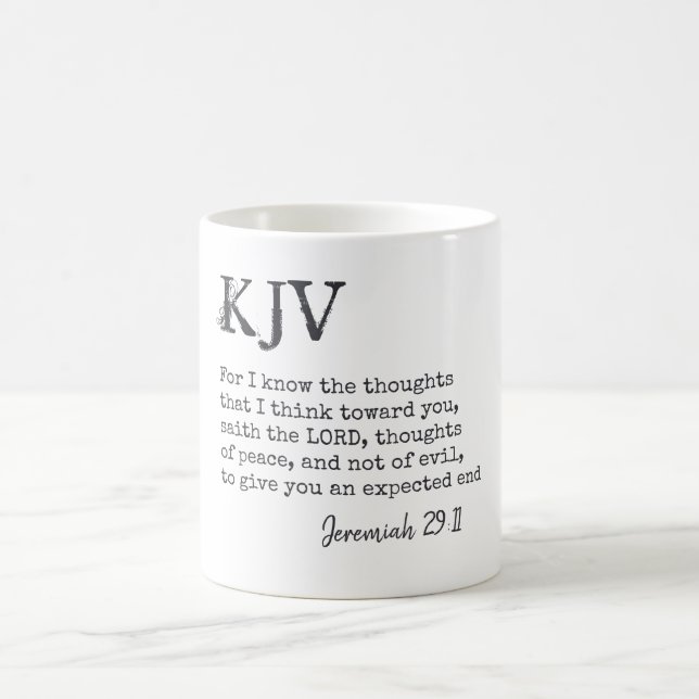 Mug Jérémie 29:11 Citation Bible KJV - Peut Être Custo (Centre)
