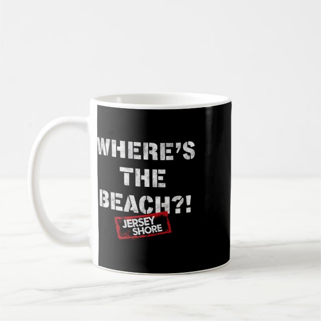 Mug Jersey Shore - Où est la plage  (Gauche)
