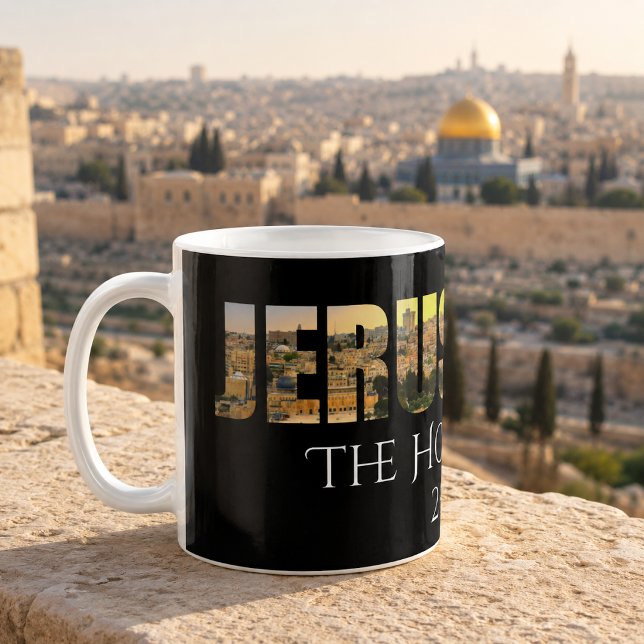Mug Jérusalem La Ville Sainte Noir (Créateur téléchargé)