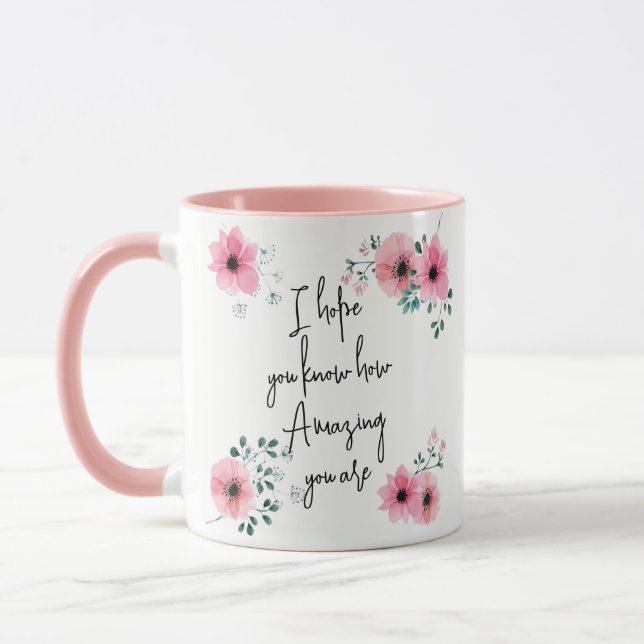 Mug J'espère que vous connaissez Amitié Florale Rose A (Gauche)