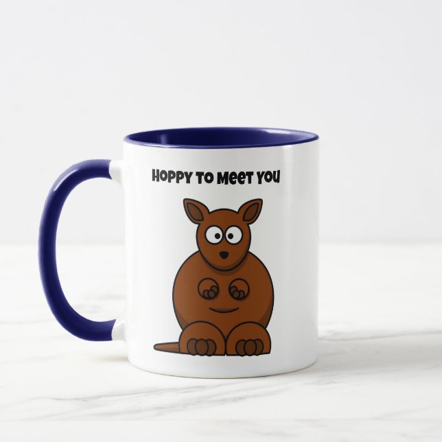 Mug J'espère vous rencontrer Kangaroo Drôle Cartoon (Gauche)