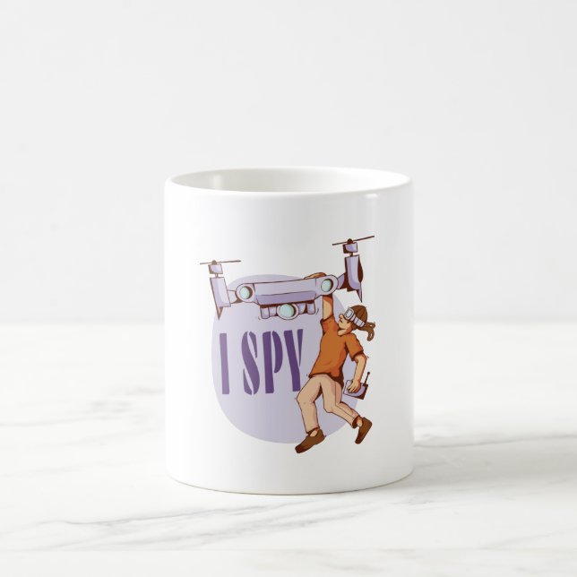 Mug J'espionne pour les pilotes de drones et les enfan (Centre)