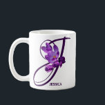 Mug Jessica nom mauve crocus floral fun<br><div class="desc">Cette tasse classe est l'oeuvre créée par Berglind Design. © Berglind Design. Tous droits réservés.8</div>