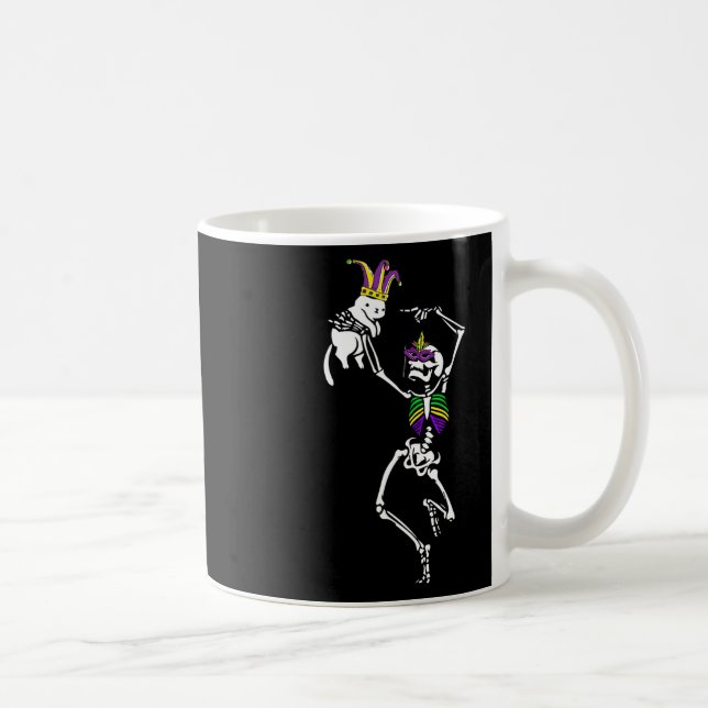 Mug Jester Skeleton Dancing Chat Mardi Gras Masque Car (Droite)