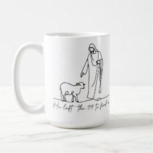 Mug Jésus a quitté les 99 Perdu Sheep Line Art