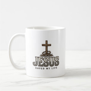 Mug Jésus a sauvé ma vie Gravure vintage Design chréti