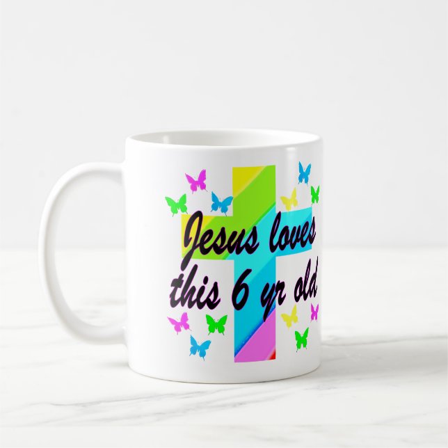 MUG JÉSUS AIME CET ANNIVERSAIRE DE 6 ANS (Gauche)