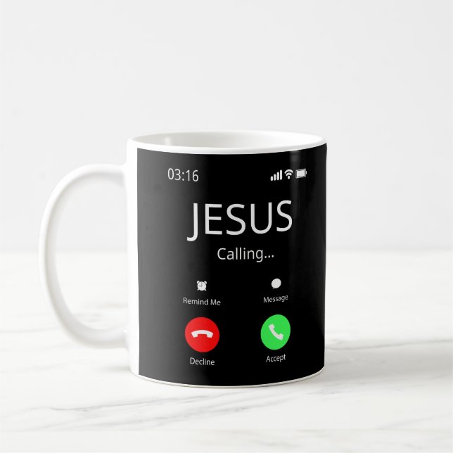 Mug Jésus Appelle - Chrétien (Gauche)