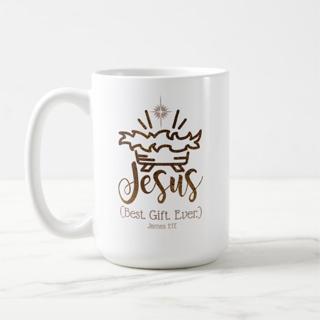 Mug JESUS BEST GIFT EVER Nativity Scripture Christmas  (Gauche)