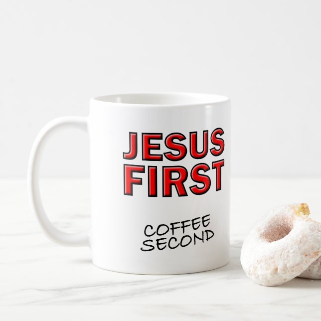 Mug Jésus chrétien d'abord, café ensuite (Avec donut)