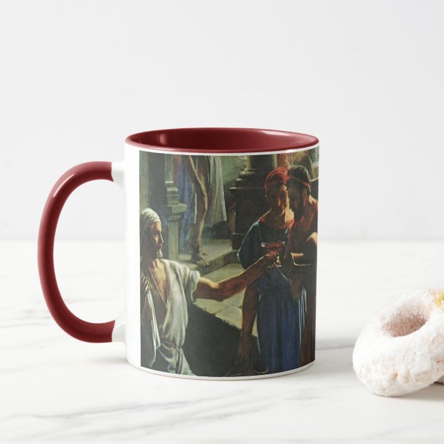 Mug Jésus-Christ au mariage de Cana, eau en vin (Avec donut)