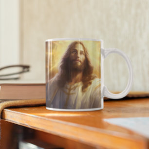 Mug Jésus Christ avec les étoiles et la lumière versio