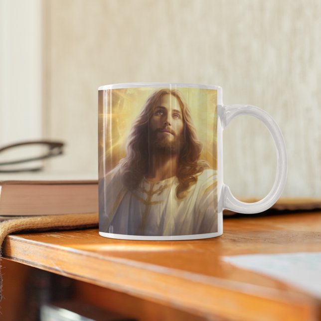 Mug Jésus Christ avec les étoiles et la lumière versio (Jesus Christ with Stars and Light version 5 Coffee Mug
)