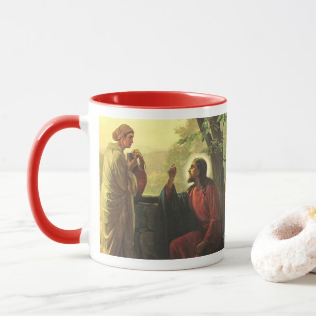 Mug Jésus-Christ et le Bon Samaritain au Puits (Avec donut)