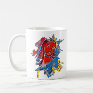 Mug Jésus Christ Face coeur sacré art Abstrait