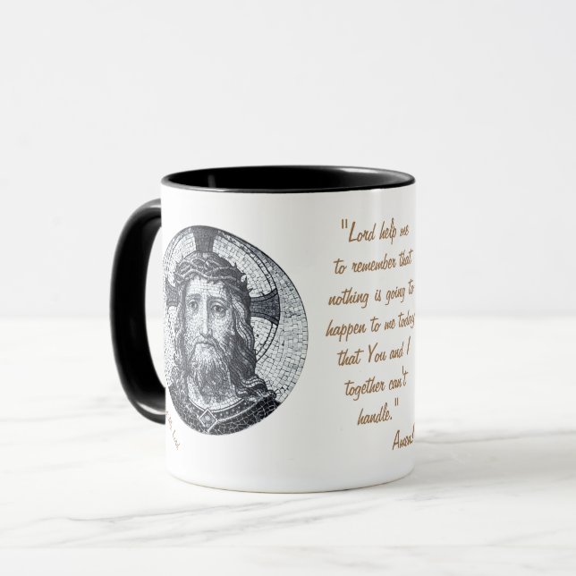 Mug Jésus Christ & Prière "Protège-moi Seigneur" Thé d (Devant gauche)