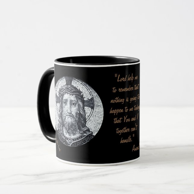 Mug Jésus Christ & Prière "Protège-moi Seigneur" Thé d (Devant gauche)
