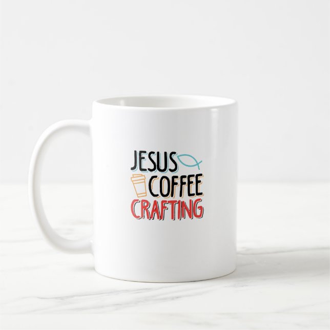 Mug Jesus Coffee Crafting Funny Christian Design pour  (Gauche)