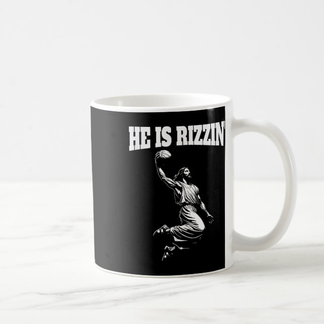 Mug Jésus Dunking Mème Ciel Basketball Dunk Il Est Ri (Droite)