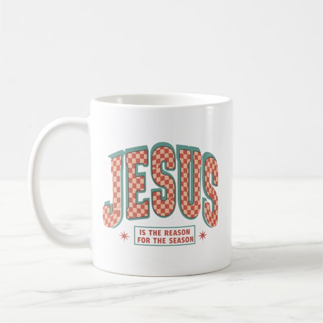 Mug Jésus est la raison de Noël chrétien rétro  (Gauche)